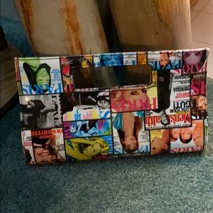 BNWT Paris Mag Vinyl Clutch